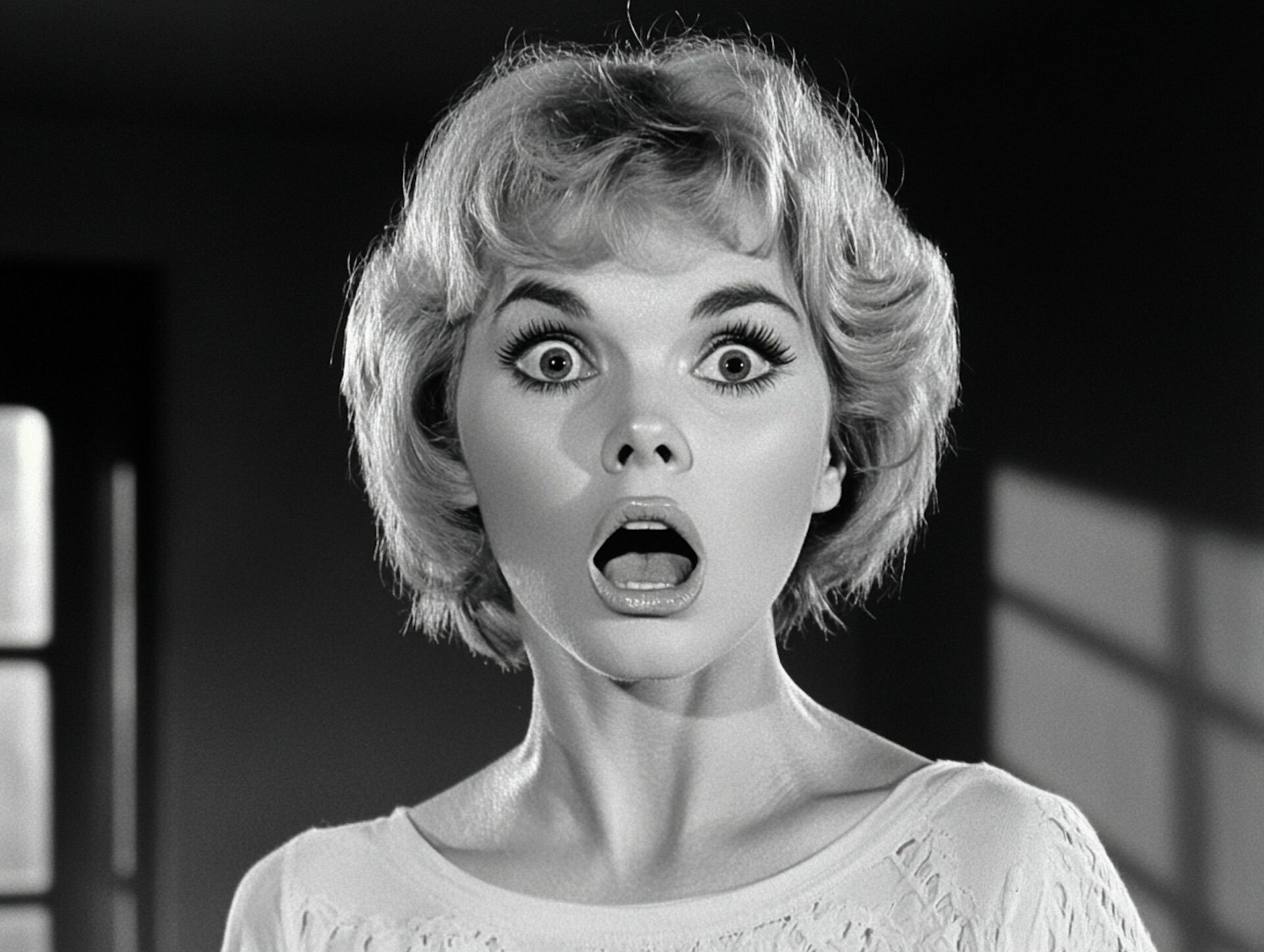 Image of a surprised woman’s face emphasizing the need for Quality Leads SEO services to outpace competitors.