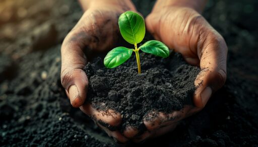 Hands holding a sprouting plant, symbolizing partnerships wanted in the insurance industry, digital marketing, and lead generation for growth and innovation.