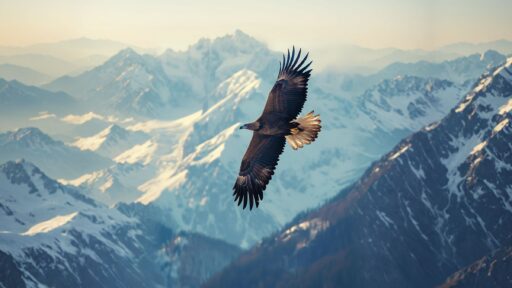A single soaring eagle representing empowerment and the triumph of quality over quantity.