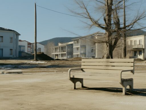 a loanely bench representing a business that's not exciting